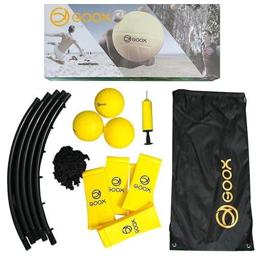 GOOX Outdoor Beach Ball Games with Carrying Bag, 3 Balls, Net and Strip Light (ONLY for Light Up Set)- Roundnet Game Set for Family - Played Outdoors, Indoors, Beach, Lawn, Yard and Park thumbnail 7