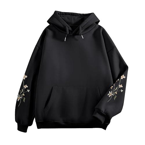 Sulayesh Women's Floral Printed Hoodies Vintage Aesthetic Flower Graphic Sweatshirt Cute Boho Fleece Thermal Hoodie Pullover thumbnail 2