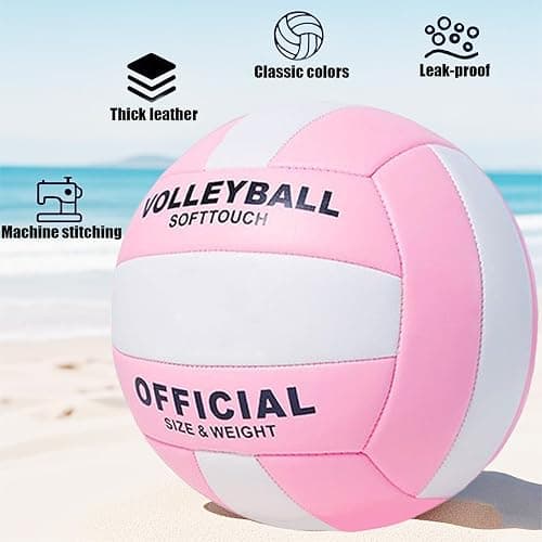 ZLY Volleyball,Official Size 5 Volleyballs for Indoor Outdoor,Soft Touch Volleyballs for Beach Play Pool Training Game with Ball Pump thumbnail 3