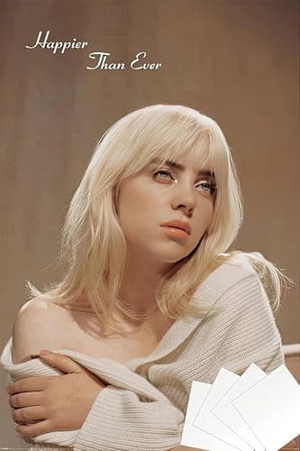 Billie Eilish - Music Poster (Happier Than Ever - Album Cover) (Size: 24" x 36") (Poster & Strip Set) - Image 1