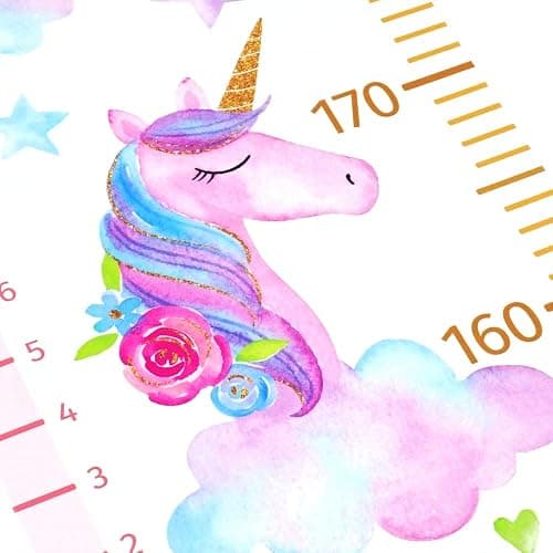 HomeEvolution Kids Growth Chart Height Measuring Chart, Unicorn Canvas Wall Hanging Rulers for Baby Children Girls Bedroom Decor thumbnail 3