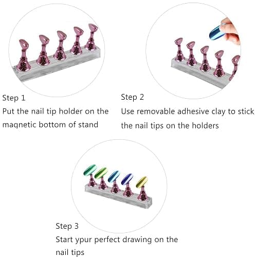 Acrylic Nail Display Stand, Nail Holder Magnetic Nail Tip Practice Stand Nail Tip Holders Base Professional Nail Tools for DIY Nail Salon and Practice Manicure thumbnail 4