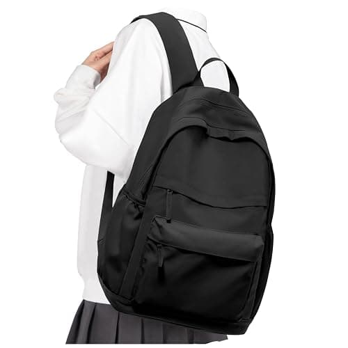 VGCUB Black School Backpacks Travel Book Bag Waterproof Work Light Aesthetic College Backpack for School Girls Boys Teens Mochilas Escolares Para Niñas Casual Daypack for Women Men - Image 1
