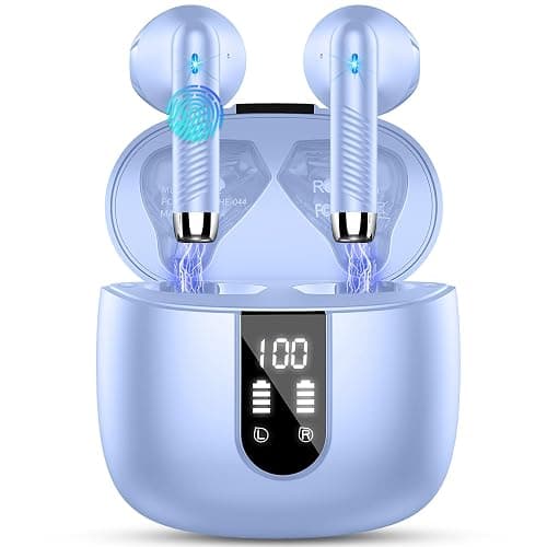 Wireless Earbuds, Bluetooth 5.4 Headphones NEW Wireless Headphones with 4 ENC Mic, 56H Bluetooth Earphones in Ear Noise Cancelling Deep Bass, Mini Ear Buds Bluetooth Earbuds IP7 Waterproof LED Display - Image 1