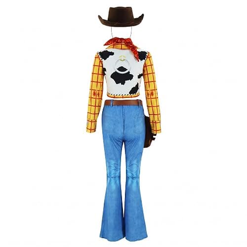 EDAUWAE Woody Costume Women Cowboy Cosplay Sheriff Halloween Uniform with Belt Hat Fancy Outfit thumbnail 6