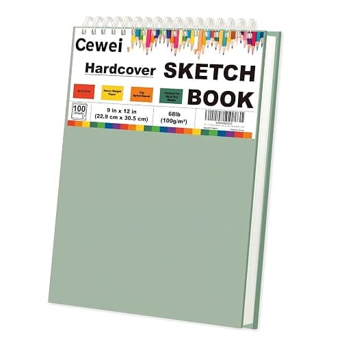 Cewei 9x12 Drawing Paper Pad, 100 Sheets Spiral Bound Sketchbook, 68lb/100gsm White Drawing Paper for Kids Ages 4-8, Art Supplies for Kids 9-12 & Christmas Gifts for Grandkids. thumbnail 8