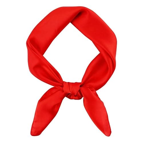 GERINLY Neckerchief Square Scarf Solid Color Accessories for Spring Costume Silk Headband Cosplay Ascot - Image 1