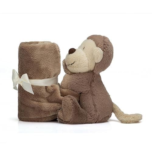 Jellycat Bashful Monkey Soother, 13.5 inches - Security Blanket & Lovey for Babies - Baby Gift - Monkey thumbnail 4