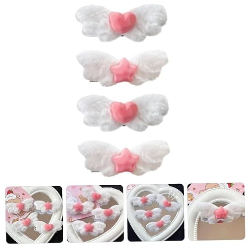 FRCOLOR 4 Stück-pack Engelsflügel Haarspangen mit Flügel Design Weiche Haarclips für Frauen und Mädchen Modische Haar Accessoires für Styling und Frisuren thumbnail 7