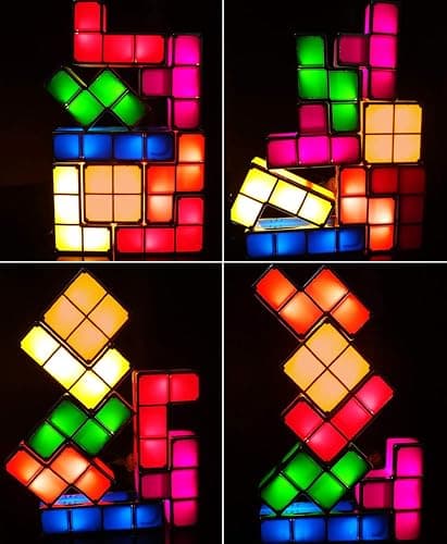 Bitopbi 7 PCS Stackable Night Light 3D Puzzles Toy 7 Colors Magic Blocks Induction Interlocking LED Novelty Desk Lamp Lighting DIY for Teens and Adults Home Deco Great Gift for Birthday thumbnail 3