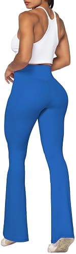 Sunzel Flare Leggings, Crossover Yoga Pants with Tummy Control, High-Waisted and Wide Leg thumbnail 5