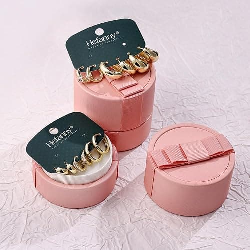 6 Pairs Gold Hoop Earrings Set for Women Trendy Chunky Huggie Dainty Earring Jewelry Small Fashion Hoop Earrings for Gifts thumbnail 9