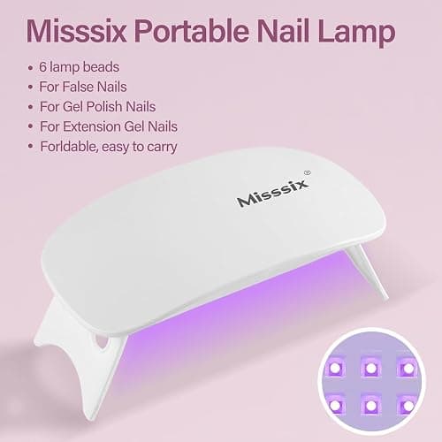 Misssix Medium Almond Gel Nail Tips Kit, 216Pcs Pre Etched Clear Fake Nails, Full Cover False Nail 9-in-1 Gel Glue and Portable Mini U V Nail Lamp for Women 12 Sizes thumbnail 6