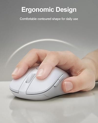 wegear USB Wireless Mouse for Laptop PC Mac, 2.4GHz Cordless Mouse-White | Ergonomic Portable Optical Computer Mice with 6 Buttons, 5-Level Adjustable 4000 DPI,24-Month Battery Life thumbnail 5