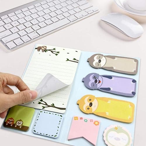 Fancy Land Sloth Sticky Notes Set Sticky Notepads 240 Sheets Book Notes for Sloth Lovers Kids Office School Friends Teacher Gifts Lazy Day Small Gifts thumbnail 4