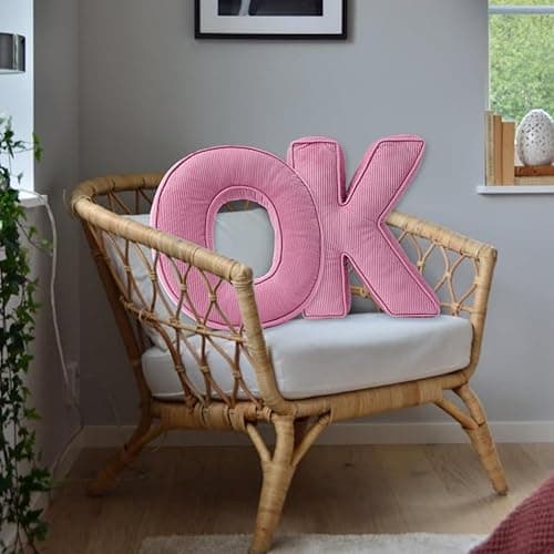 Pink Letter Plush Pillow, Letter Hugging Throw Pillows, Decorative Corduroy Initial Letter Shaped Throw Pillows, Letter Pillows English Alphabet A to Z for Sofa Bedroom Living Room Decor (L) thumbnail 4