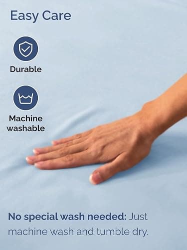 Extra Deep Twin XL Fitted Sheet - Hotel Luxury Single Fitted Sheet Only - Easily Fits 18 inch to 24 inch Mattress - Ultra Soft, Wrinkle & Fade Free w/Extra Deep Pocket - Breathable & Comfy - Sky Blue thumbnail 5