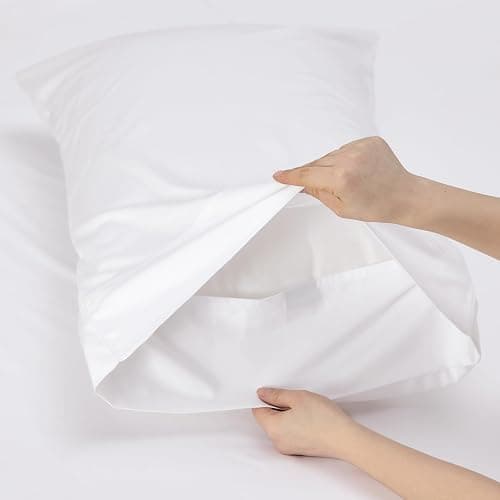 Bedsure Cooling Sheets Twin XL, Rayon Derived from Bamboo, PureWoven, Breathable & Soft Twin XL Sheet Sets, Deep Pocket Up to 16 Inches, Hotel Luxury Silky Dorm Bedding for Hot Sleepers, White thumbnail 5