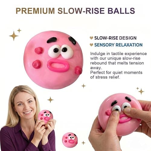 Smushers Squishy, Smushers Sensory with Interchangeable Faces, Curiosities Smushers Dog Face Swap Squishy, Soft Moldable Cute Slow Rise Relaxing Sensory Fidget Relief (Pink) thumbnail 4