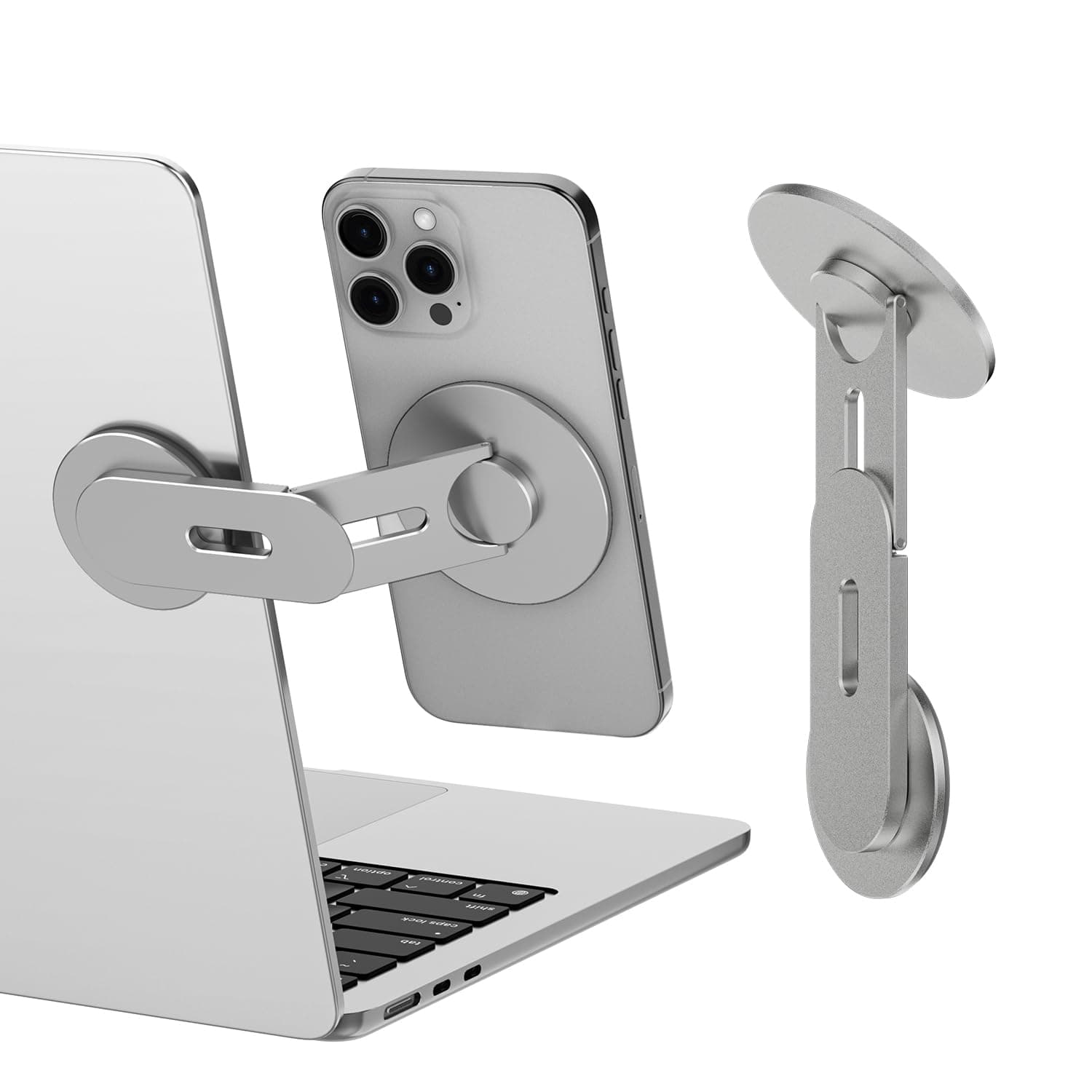 CloudValley Magnetic Holder for Laptop and Phone, Rotatable, 3D Phone Holder, Adjustable, Compatible with iPhone Mag Safe and All Mobile Phones, Stand Accessory for Tesla Portable - Image 1