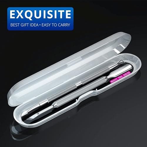 2PCS Metal Silver Cuticle Pusher and Scraper, Nail Trimmer Cutter Stainless Steel Gel Scraper Tool, Nail Polish Remover Peeler Durable Salon Manicure Pedicure Cleaner for Fingernail and Toenail thumbnail 4