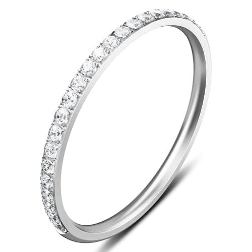 ZOOROO 2-Pack 14K Gold Plated Stacking Rings for Oura Ring Gen 4/Oura Ring Gen 3, Cubic Zirconia Simulated Diamond Oura Stack Rings for Women thumbnail 2