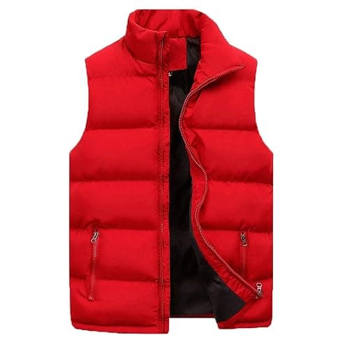 Mens Outdoor Vest Padded Puffer Vest Plus Size Lightweight Down Jacket Sleeveless Zip Up Quilted Gilet Jacket Outwear - Image 1