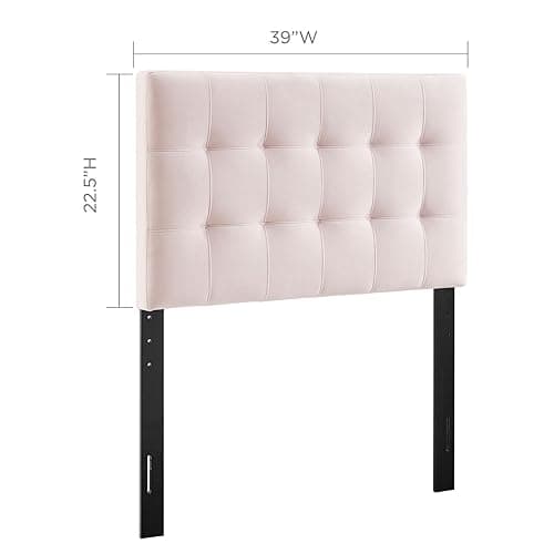 Modway Lily Biscuit Tufted Twin Performance Velvet Headboard, Pink - Pink - Twin thumbnail 3