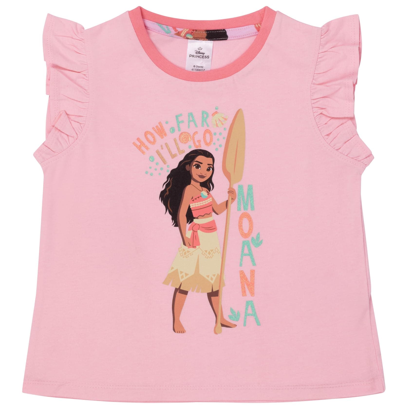 Disney Moana/Vaiana Kids Sleeveless Ruffle Pyjamas - 100% Cotton thumbnail 3