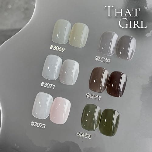 GAOY Milky Black Gel Nail Polish of 6 Creamy Nude, Gray, Green Colors Sweet Salt Style for Salon Gel Manicure and Nail Art DIY at Home thumbnail 6