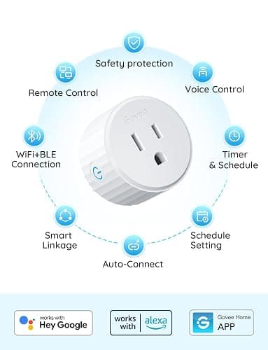 Govee Smart Plug, WiFi Plugs Work with Alexa & Google Assistant, Smart Outlet with Timer & Group Controller, WiFi Outlet for Home, No Hub Required, ETL & FCC Certified, 2.4G WiFi Only, 4 Pack thumbnail 7