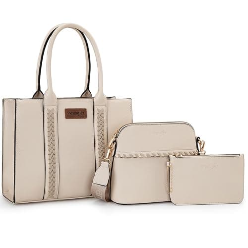 Wrangler 3Pcs Purses for Women Tote Bag Crossbody Handbag Sets with Strap - Image 1