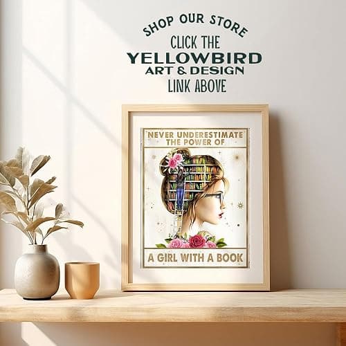 Empowering Wall Art For Tween Girl 11x14 - Never Underestimate A Girl With A Book - Inspirational & Motivational quote Poster - Ideal for Classroom Decor, Teacher Gifts,Woman Room Decor - Unframed thumbnail 4
