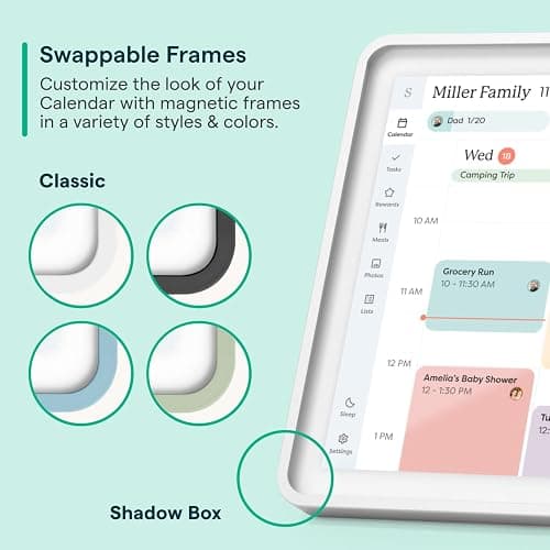 Skylight Calendar 2 - 15-inch Full HD Touchscreen Digital Calendar, Featured on Wirecutter - Wall Planner & Interactive Chore Chart, Smart Family Organizer, 16GB Storage, Wi-Fi, Wall Mount Included - Shadow Box, Silver thumbnail 7