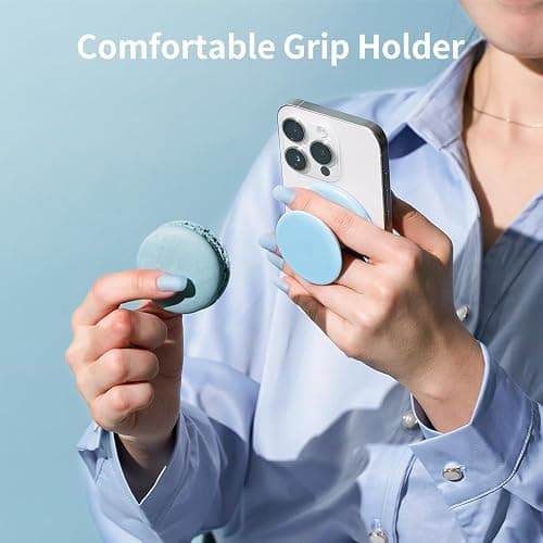 Sinjimoru for MagSafe Phone Grip, Soft Silicone Magnetic Finger Grip for iPhone 17/16/15/14/13, Comfortable One-Touch Holding, M-Tap Tok Black thumbnail 8