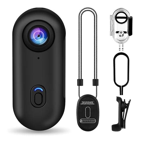 i3 4K Thumb Action Camera,Tiny Size, Mount Anywhere,Small Body Camera with Spring Clip,Portable Vlogging,Hands-Free POV Recording,Helmet Cam for Cycling,Motorcycle (with 128G-Card, Black) - Image 1