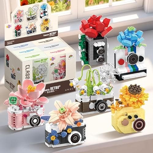 Gearblox Peony Mini Flower Cameras Micro Bricks Building Toy Set Collectible Cute Camera Miniature Toys Models Creative Gift for Decor Desktop Photographers thumbnail 7