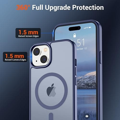 SUPFINE Magnetic for iPhone 15 Case (Compatible with MagSafe) (Military Grade Drop Protection) Slim Translucent Matte Shockproof with Anti-Fingerprint Phone Case, Lavender Gray thumbnail 4