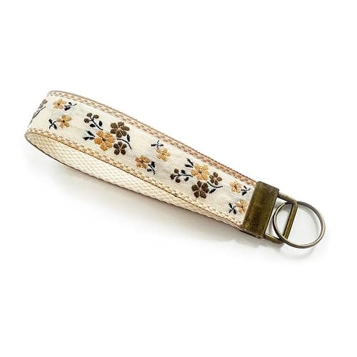 CELOKIY Embroidered Fabric Wristlet Keychain, Wrist Key Chain Women with Metal Hardware - Image 1