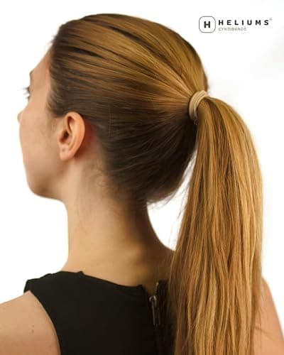 Heliums Thin Seamless Hair Ties - Dark Ginger - 6mm Nylon No Damage Ponytail Holders, 1.75 Inch, Medium Hold for Thin to Normal Hair - 18 Pack thumbnail 8
