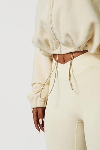 QINSEN Women's Full Zip Fleece Short Jacket Warm Winter Long Sleeve Stand Collar Sherpa Crop Coat thumbnail 6