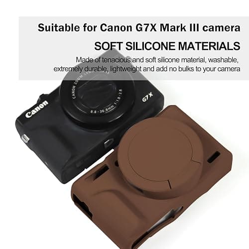 Easy Hood Case for Canon Powershot G7 X Mark III Digital Camera, Soft Silicone Protective Cover with Removable Lens Cover for Canon Powershot G7X Mark III DSLR Camera (Brown) thumbnail 5