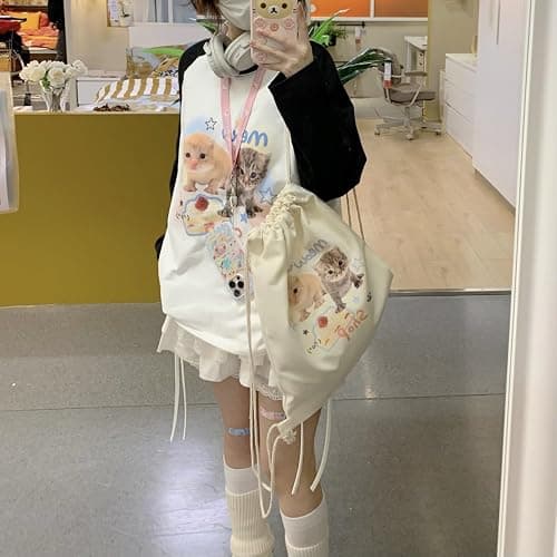 OATSBAS Y2K Cute Sweatshirts for Women Teen Girls Animal Print Long Sleeve Preppy Sweatshirt Kawaii Clothes thumbnail 2
