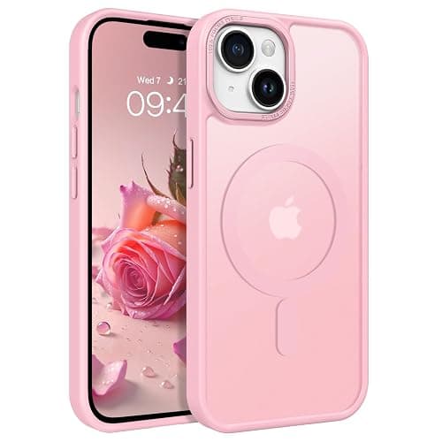 BENTOBEN Compatible with iPhone 15 Plus Case, Translucent Matte Slim Shockproof Magnetic Phone case [Compatible with MagSafe] Women Men Girl Boy Protective Cover for iPhone 15 Plus, Tender Pink - Image 1