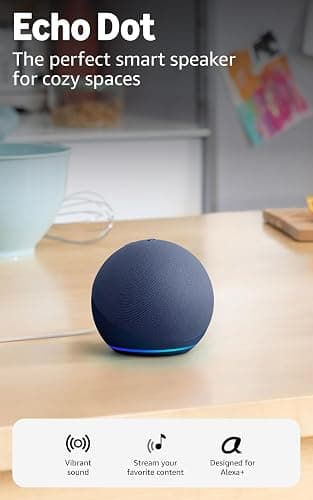 Amazon Echo Dot (newest model) - Vibrant sounding speaker, Designed for Alexa+, Great for bedrooms, dining rooms and offices, Deep Sea Blue thumbnail 8