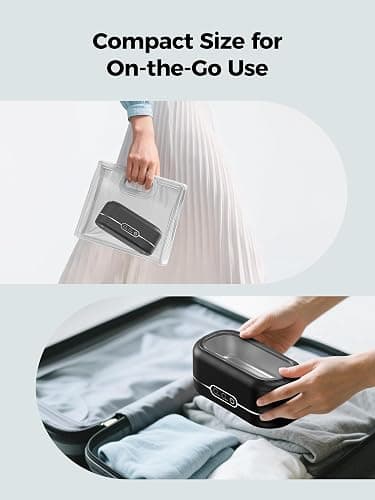 Miorcols Ultrasonic Jewelry Cleaner, 48KHz Ultrasonic Cleaner Machine for Jewelry, Glasses, Rings, Retainers, Watch Strap, Dentures, 304 Stainless Steel 12oz Cleaning Pod - Black thumbnail 7