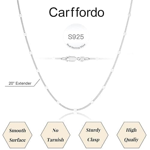 Carffordo 925 Sterling Silver Necklace Silver Chain Necklace for Women Cuban Link Chain 16K Gold Plated Chain Simple Dainty Necklace for Women Waterproof Trendy Jewelry Gift thumbnail 6