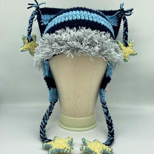 Beanies Cat Beanie Y2k Beanie Goth Knit Hat Grunge Crochet Hats for Women y2k Accessories thumbnail 7