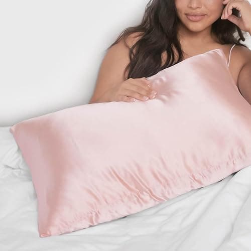 Kitsch Satin Pillowcase with Zipper - King Size, Blush | Softer Than Silk Pillow Cases, Smooth Cooling Satin Pillow Case for Hair and Skin, Wrinkle-Free, Machine Washable thumbnail 9