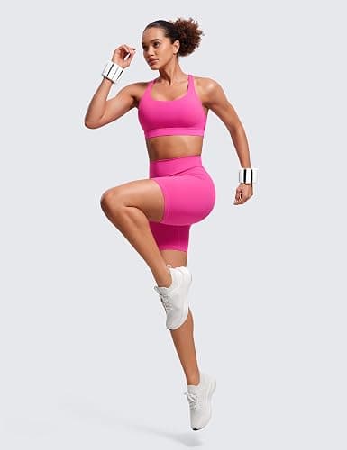 CRZ YOGA Naked Feeling Strappy Padded Sports Bras for Women - Fitness Workout Top Criss Cross Back Yoga Cami thumbnail 4